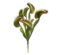 cfpqv Plantas artificiales de vinilo, plantas carnívoras realistas para decoraciones de Halloween y exposiciones botánicas mesa tronco (verde, talla única)