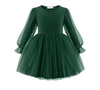 cfpqv Toddler Girls Short Fly Sleeve Round Neck Dress A Line Dresses Kids Cute Dress Der Wunschbuchladen, verde, 18-24 meses