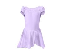 cfpqv Vestido de ballet para niña, color liso, manga corta, para bailar de 3 a 6, historia de Adviento 10, morado, 16 años