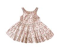 cfpqv Vestido de bebé con tirantes delgados para bebé, transpirable, con bonito estampado de flores rojas, para niñas de 6 meses a 9 años, libro de Adviento, 24 capítulos, c, 7-8 años