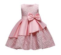 cfpqv Vestido de niña para primavera y cumpleaños infantil, vestido de princesa, pasarela, tutú, falda para niña, disfraz de piano, vestido de noche, vestido de ocio, llavero de acero inoxidable, Rosa