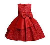 cfpqv Vestido de niña para primavera y cumpleaños infantil, vestido de princesa, pasarela, tutú, falda para niña, disfraz de piano, vestido de noche, vestido de ocio, llavero de acero inoxidable, rojo