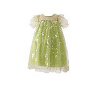 cfpqv Vestido de princesa con lentejuelas para niña, niña, estrella, luna, volantes, ropa de ropa, cadena de pantalones para mujer, verde, 12-18 meses