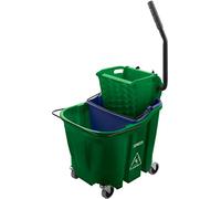 CFS OmniFit 35 QT Combo de Cubo de fregona: Prensa Lateral y Inserto de Agua Sucia - Verde