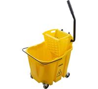 CFS OmniFit - Cubo de plástico para fregona con escurridor Lateral, 35 Cuartos de galón, Color Amarillo