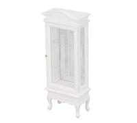 CFTGIW 1:12 Casa de Muñecas Gabinete en Miniatura Simulación de Madera Techo de Blanco Gabinete de Exhibición de Casa de Muñecas de una Sola Puerta Simula la Estructura Que Ese 1 Alta Simulación