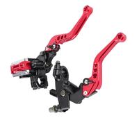 CFTGIW 1 par de Palancas Universales de Depósito de Cilindro Maestro de Embrague de Freno de Motocicleta de 7/8" Naranja que Se Adaptan a la Mayoría del Kit con Manillar Embrague de un par de (rojo)