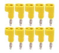 CFTGIW 10 Conectores Banana Apilables de 4 Mm, Conectores Banana sin Soldadura para Accesorios de Seguridad, Material ABS Verde, Rustpro, Conector de 4 Mm, Conector Apilable (Yellow)