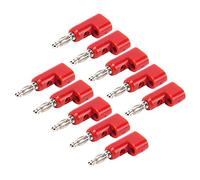 CFTGIW 10 Conectores Banana Apilables de 4 Mm, Conectores Banana sin Soldadura para Accesorios de Seguridad, Material ABS Verde, Rustpro, Conector de 4 Mm, Conector Apilable (Rojo)