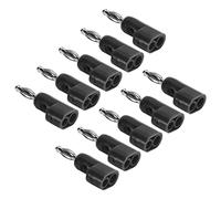 CFTGIW 10 Conectores Banana Apilables de 4 Mm, Conectores Banana sin Soldadura para Accesorios de Seguridad, Material ABS Verde, Rustpro, Conector de 4 Mm, Conector Apilable (Black)