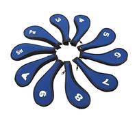 CFTGIW 10 Piezas de Cubierta de Hierro con Impresión de Números, Cubiertas de Neopreno con Cremallera para Planchas, Real, Blanco, la Cremallera Es Conveniente y Ti de Hierro, de Golf, Juego de