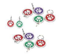 CFTGIW 10 Uds. Etiqueta Colgante para el Cuello con Huella de Mascota, Etiqueta Compacta de Metal para Gatos, Perros, Tipo de Impresión de Pie, Color Aleatorio de la Calidad Es la Calidad del Acero