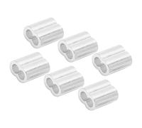 CFTGIW 100 Piezas M4 Virolas de Aluminio Manga de Prensado Doble Agujero 8 en Forma de Clamp/Holder Ovalado Abrazadera de Cuerda de Alambre Lastima las Manos el Aluminio y el Interior Es la Sección