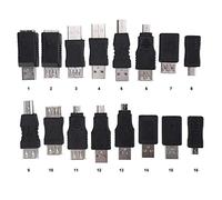 CFTGIW 16PCS Multipropósito USB2 0 Adaptador Convertidor USB Macho a Hembra USB Bueno Usando Adaptador Largo y Ancho Convertidor Macho a Hembra USB2 0 a