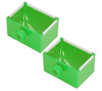 CFTGIW 2 Cuencos de Alimentación para Mascotas, Fácil de Encontrar, Material Plástico Limpio, Evita Morder, Comedero para Mascotas para Jaula de Acero para, Uso para Comer. El Verde Puede Ser una