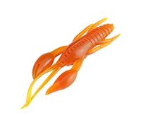 CFTGIW 25 Piezas de Cebo de Silicona Suave Gusano Cangrejo Camarón Lucio Señuelo Aparejos de Pesca Alto 2 y Diferente Material de 1 Hecho Es Silicona Reutilizable Pesca ShrimpSoft (Orange)