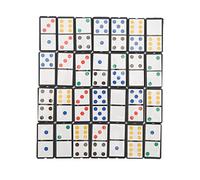 CFTGIW 28pcs Doble Seis dominó Establecido Tablero Portátil de Plástico G Interactivo G con Punto Colorido para Aprender Doble Seis dominó DominoesDouble Domino
