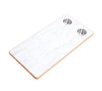 CFTGIW 30.91x15.16in RV Panel de Escritorio de Botes de Madera Maciza con 2 Portavasos de Acero Inoxidable para la Cubierta de Yate de Autocaravana, Superficie Lisa, Apariencia