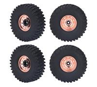 CFTGIW 4 Piezas Neumáticos RC Buen Agarre Amortiguación Fuerte Alta Resistencia a la Abrasión Neumáticos de Coche de Control Remoto para Scx10 para 1/10 Blanco Es Práctico RC Amigable Tiene (Cobre)