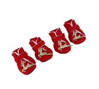 CFTGIW 4 Piezas Zapatos Cálidos para Perros Botas de Invierno para Perros Navideños, Cálidas y Cómodas, para Pequeños y Medianos, Lata Seca, Clima Cómodo, Gamuza de Material Hecho, Protectores (M)