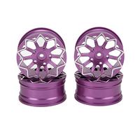 CFTGIW 4PCS Llantas de Ruedas RC Aleación de Aluminio CNC Cubo de Rueda de 52 Mm de Diámetro para 1/10 Drift On Road Racing Car Gold para Road para [Modelo Adecuado] Coche con HSP RC (Purple)