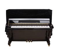 CFTGIW 5 Colores de Moda Pleuche Vertical Completo Piano Cubierta Antipolvo Instrumentos Accesorios Decoración Uso Suave Transpirable Suave Material Completo de 1 Hecho Es Pleuche Cubierta de (BLACK)