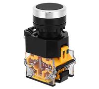 CFTGIW 5 Piezas 22 Mm 37 V-440 V Interruptor de Botón de Reinicio Automático sin Luz su 37-440 Es Aplicable para una Carcasa Duradera, Protección de Plástico de Ingeniería y Puede Empujar (BLACK)