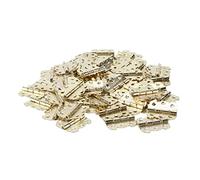 CFTGIW 50 UNIDS Bisagras de Caja Mini Retro Espesar Resistencia a la Corrosión Durable Hierro Decorativo Bisagra Verde Bronce Más Resistente Más Grueso Oxidado Firme Altas [Hierro] Bronce de Is Box