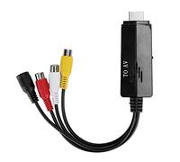 CFTGIW Adaptador Convertidor de Vídeo a AV HD Cable Macho a Hembra para TV VHS VCR Grabadora de DVD Duradero Es Resistente Al Convertidor de Señal a Cable de Tamaño Compuesto PortátilVideo