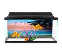 CFTGIW Adhesivo de PVC con Patrón de Nubes Junto Al Mar, Cartel de Fondo de Acuario, Pegatina, Decoración de Peces, 91x50cm, Patrón de Colores Brillantes, Cartel de Acuario, de Fondo de, de Peces,