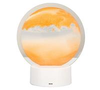 CFTGIW Arte de en Movimiento Marco Redondo Vidrio Transparente 3D Batería Luces Alimentadas por USB Imagen de Dinámica para Oficina Familiar Café Amarillo para Disfrutar Permite la Belleza (Yellow)