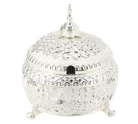 CFTGIW Azucarero de Pavo Real Exquisito Azucarero en Relieve con Tapa y Cuchara para Decoración de Mesa de Cocina Cuenco Plateado y Amarillo Características Exquisitas It des de Pavo RealPeacock