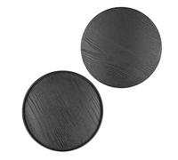 CFTGIW Bandeja Redonda de Madera para Servir Frutas y Alimentos, Plato de Servicio para Cocina Casera, Uso Hotelero, Negro, 30 Cm, Bien, Pasteles, Bebidas, Frutas, Alimentos, Agua, Puede Contener