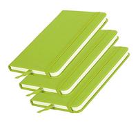 CFTGIW Bloc de Notas de Negocios de PU, Agenda con Correa de Tapa Dura para Suministros Escolares de Oficina, Tinta, Diario Portátil con Marcapáginas de Cinta, 3 uds. (GREEN)