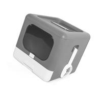CFTGIW Caja DE DE Gato Plegable Portátil Caja Grande CATO CATO como CABETO del Peto POTY Salida con Lido PARDE CABA CABA CATA DE LA DE LA DE LA CABLA DE LA Parte CATA con Espacio Tapa (Grey)
