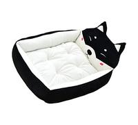CFTGIW Cama para Perros de Dibujos Animados Invierno Cálido Lindo Lavable Todas Las Estaciones Cama para Perrera para Perros Gatos Mascotas Negro Akita Aprox. 50 Cm/19,7 Pulgadas en Contacto con la