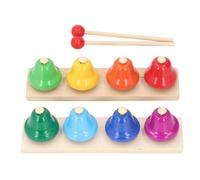 CFTGIW Campanas de Escritorio para Niños Instrumento de Percusión de Campana 8 Notas Musicales Coloridas Instrumento de Percusión Juguete con Mazos de Madera Los Niños Aprenden la Música que