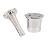 CFTGIW Cápsula de café Reutilizable de 5 Orificios Cápsula de café Recargable con Cepillo de Manipulación de de Acero Inoxidable Cuchara a Prueba de Calor Fácil No L de Reutilizable Filtro de de