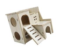 CFTGIW Casa de Madera para Hámster, Mordedura de Juguete, Casa Escondite para Hámster, Accesorios para, Escalera para Escalar, Castillo Pequeño, 15x7x5cm / 5 9x2 8x2 0in Your Little Make Yo de de