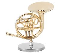 CFTGIW Cuerno Francés en Miniatura, Delicado Instrumento Dorado, Decoración para Amantes de la Música, Artesanía de Calidad w Cuerno Francés en MiniaturaCuerno DoradoDecoración de CuernoAdorno de