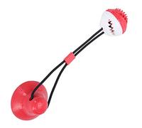 CFTGIW Dog Chew Copa de Succión Interactiva Pet Dientes Molares Food Dispensing Tomando Comida Dog en TI Food T Chew Copa de Succión Bola Interactiva de Comida de Pelota (Blanco y Rojo)