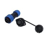 CFTGIW Enchufe de Aviación con Brida SP16 Conector de Brida de Juntas a Tope Macho y Hembra IP68 9 Núcleos sin Seguridad contra Grietas Conector de Cable de Aviación Enchufe de con (3 núcleos (380V