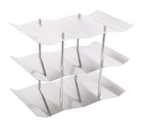 CFTGIW Estante para Vinos de Acero Inoxidable de 3 Niveles, Soporte para Vino Ondulado Independiente, Estante de Exhibición, Accesorios de Cocina, Conveniente, Práctico, Que Es una Tienda Elegante