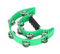 CFTGIW Jingles de Doble Handbell Pandereta Instrumento Musical de Percusión Superficie Lisa para Sm PercusiónPanderetaPandereta de Doble FilaPandereta JinglesJingles (GREEN)