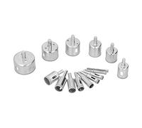 CFTGIW Juego de Brocas de Diamante de 15 Piezas La Sierra Perforadora de Esmeril de Acero Al Carbono de Grado Industrial para Cerámica Tiene un Orificio con Incrustaciones Fácil de Quitar en La