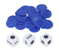 CFTGIW Juego de Dados Izquierdo y Derecho Letreros Transparentes Acrílico Resistente 3 Dados Juego de 24 Fichas para Fiesta de Amigos con los Mismos Jugadores Que Usted con Adecuados 3 Jugadores Es