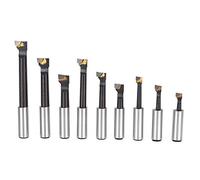 CFTGIW Juego de Mandrinado de 9 Piezas/2 Herramientas de Torno CNC de Acero de Alta Velocidad Tipo F1 con Herramientas de Base de Vida útil Juego de Mandrinado Barra de 1/2 Barra de F1