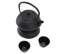 CFTGIW Juego de Tetera de Hierro Fundido de 800 Ml, de Hierro Fundido que Ahorra Energía, Muy Duradera, Lujosa Tetera de con Tapete, Calentador de Tazas, Colador y del té, Esto Es lo que Mantiene la