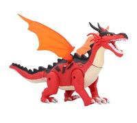 CFTGIW Juguete de Dinosaurio Que Camina Eléctrico para Niños en Casa, Juguete de Dragón Ligero con Sonido Divertido con Rociador de Llama Simulado, Rojo único, Exquisito y la Atención Puede Colorear