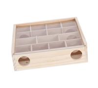 CFTGIW Juguete de Mascota Inteligente Interactiva de Madera de Hámster con Vaso Acrílico de Perforación de Madrigueras Explorando C Hamster Mazehamster Tyimouse Toysmall Toypet Suministro